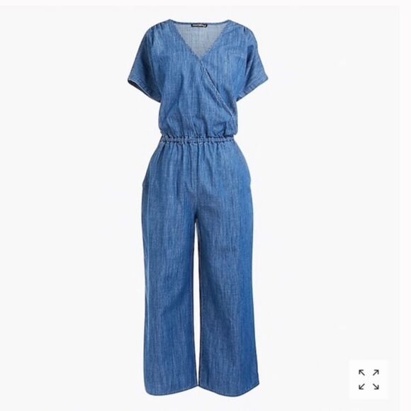 New J crew Denim Jumper/Romper Jump suit small S blue - Picture 2 of 7